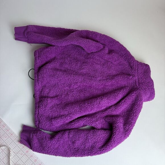 Calvin Klein Performance Women's M Long Sleeve‎ Cropped Purple Sherpa Pullover - Picture 7 of 10